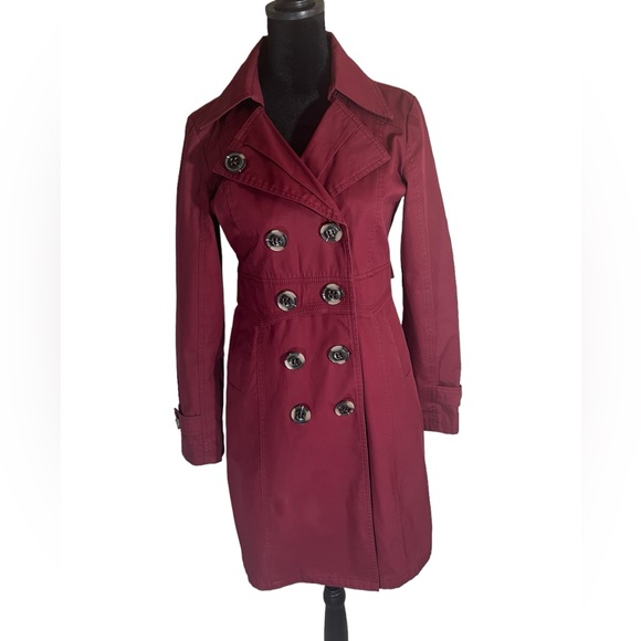 Verdy Jackets & Blazers - Verdy Double Breasted Maroon Trench Coat Women’s Size Medium